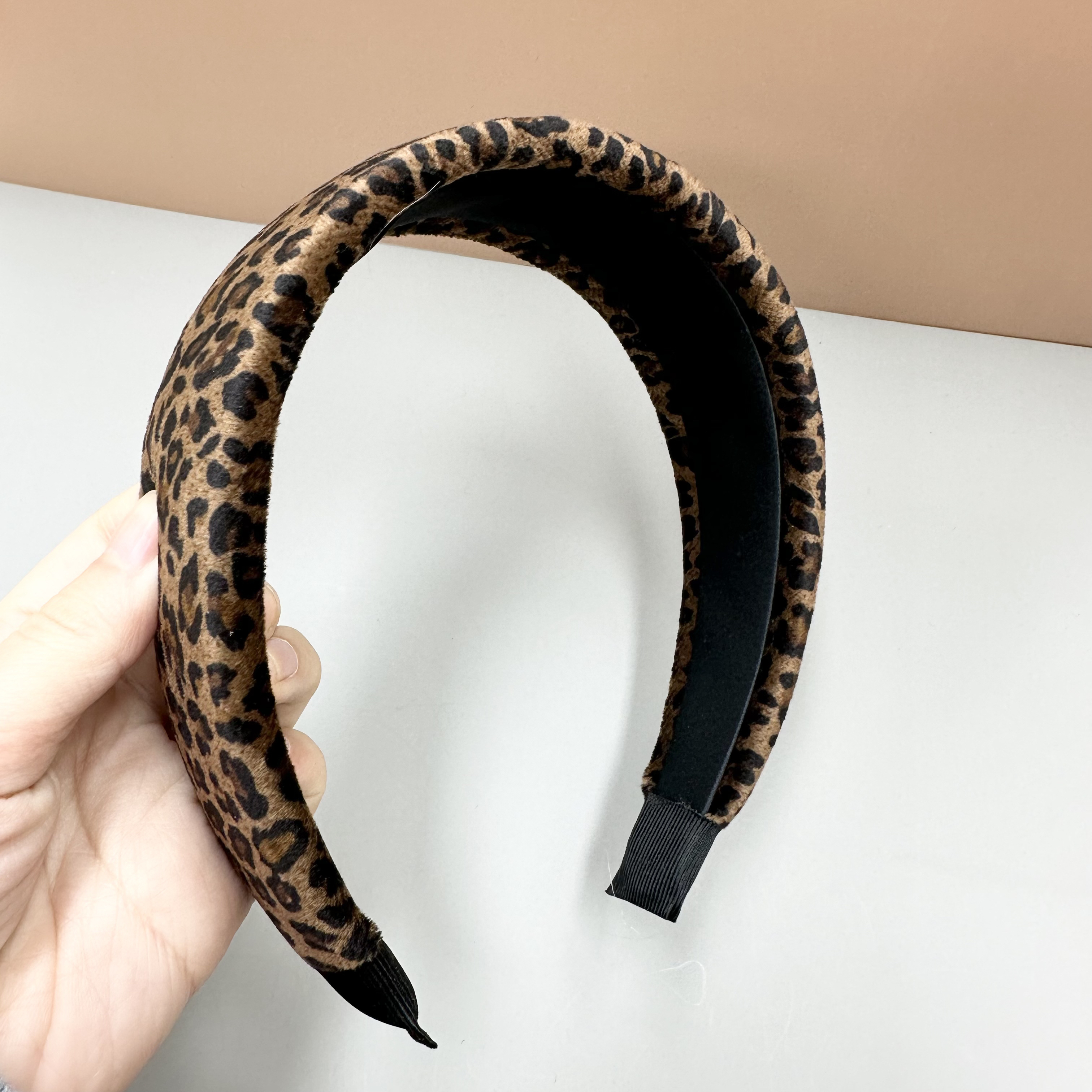 L769夕洛深豹纹宽版新款高级感发箍头箍头饰发饰百搭气质38607