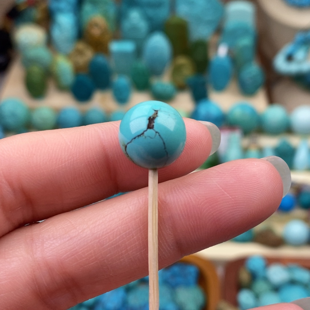 绿松石珠宝奇石未镶嵌12mm