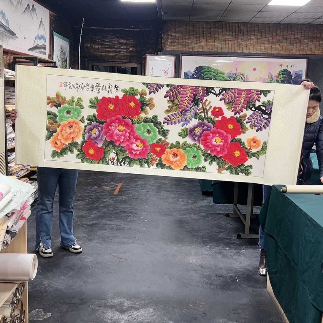 国画788 花鸟在树丛的顶端鸣叫叫声