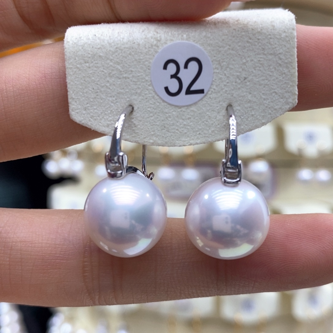 淡水珍珠耳饰银S925镶嵌