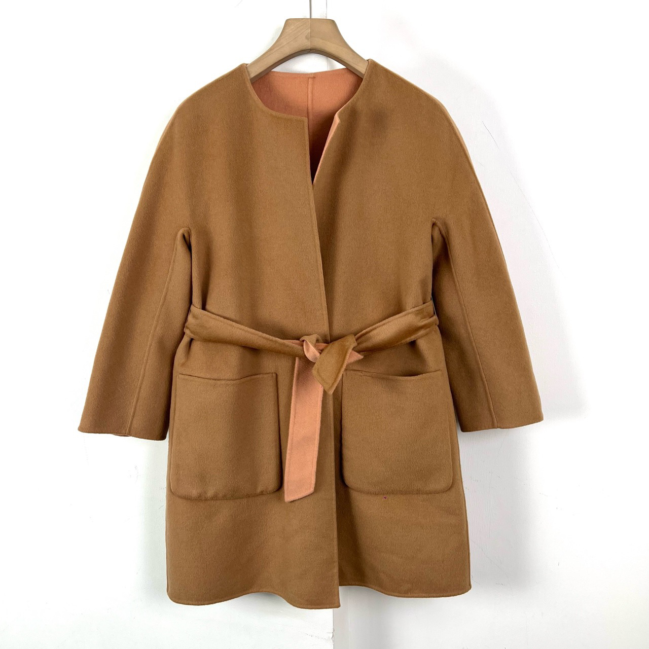 95新 MaxMara 两面穿羊毛大衣/38码/98新/女款/编码10321