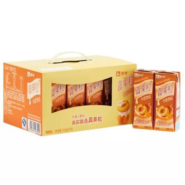 真果粒 黄桃果粒牛奶 250g*12盒