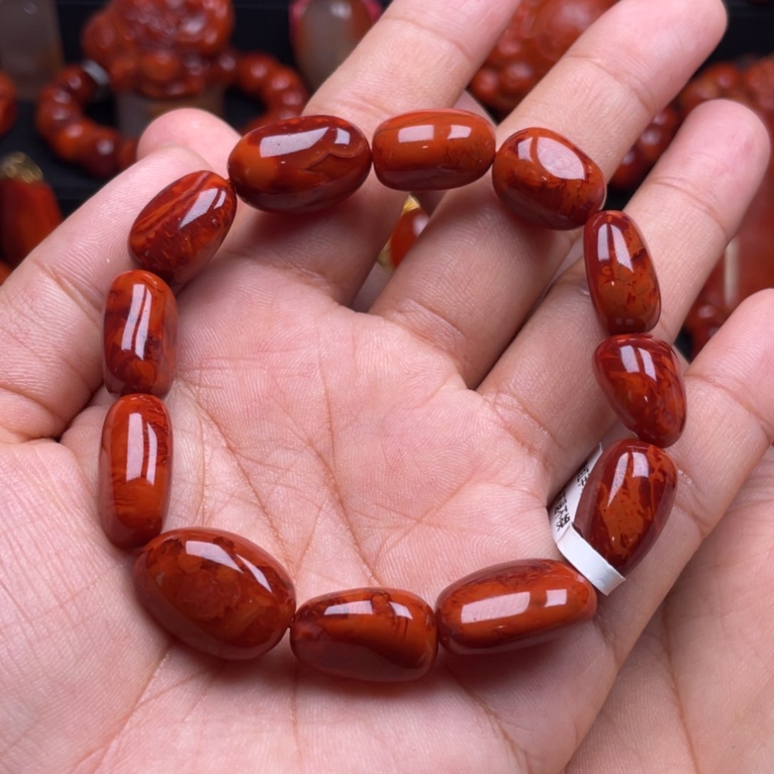 南红玛瑙珠宝奇石未镶嵌单圈