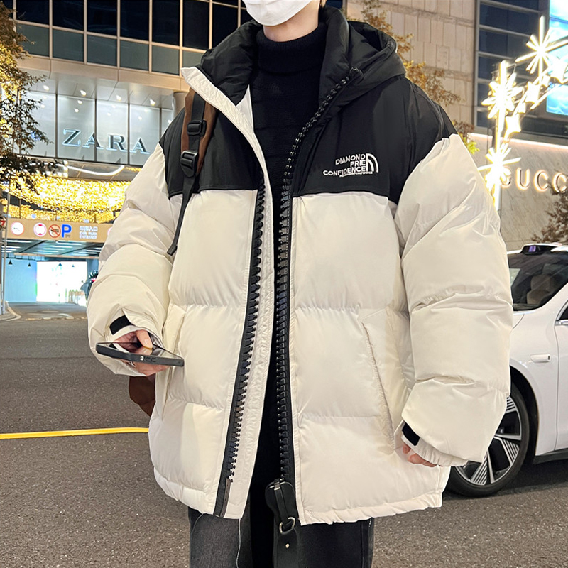 宽松型羽绒棉服外套男孩13初中学生加厚棉袄15岁青少年帅气大童冬