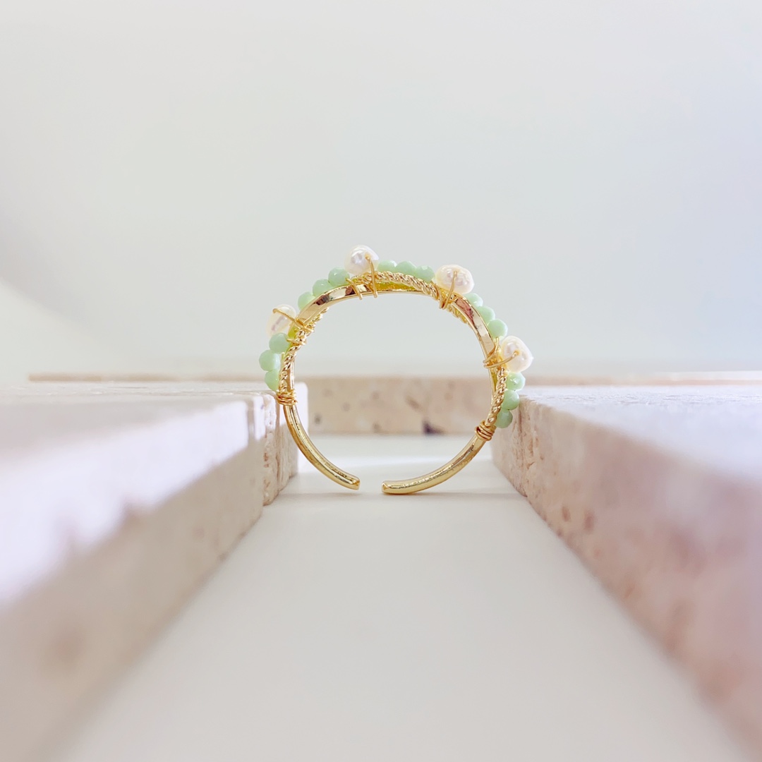 望夏珍珠戒指货号：JZ042077材质：淡水珍珠 切面水晶