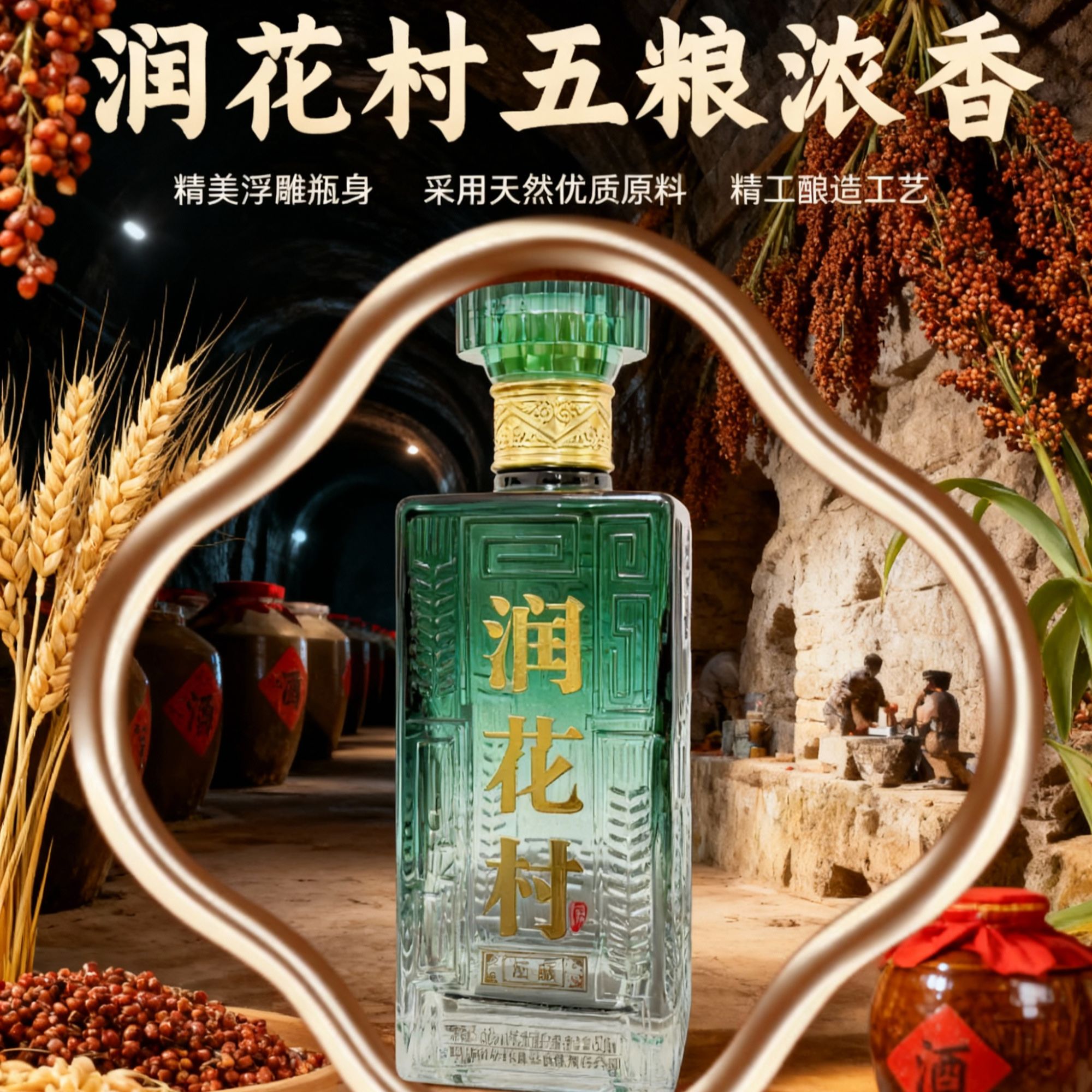 润花村坛藏酒52度500ml