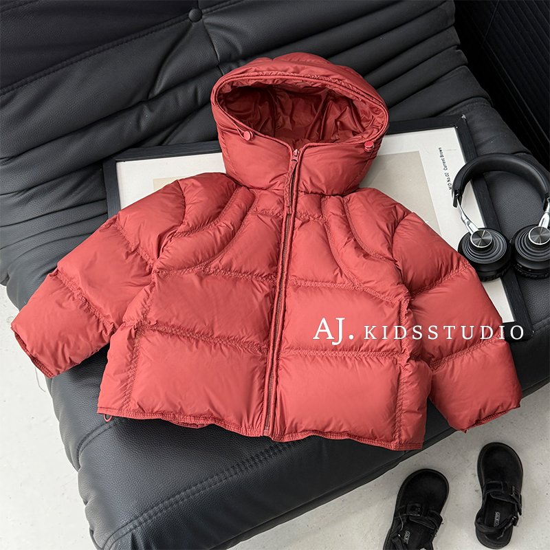 【厚乳松糕】阿卷冬装男女童纯色双倍加厚保暖连帽泡芙棉服HCXZ4790