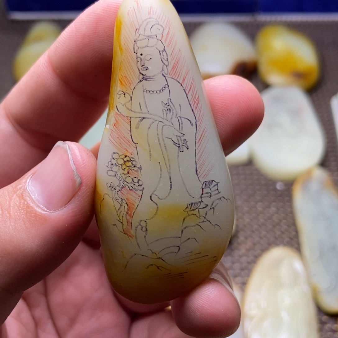 挂件未镶嵌定制和田玉聽*