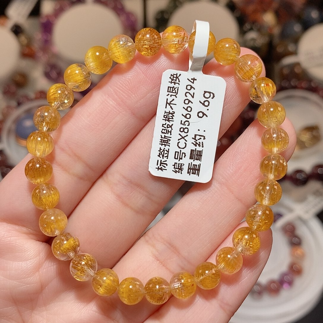 水晶手链未镶嵌小*物F黄金超七6.2