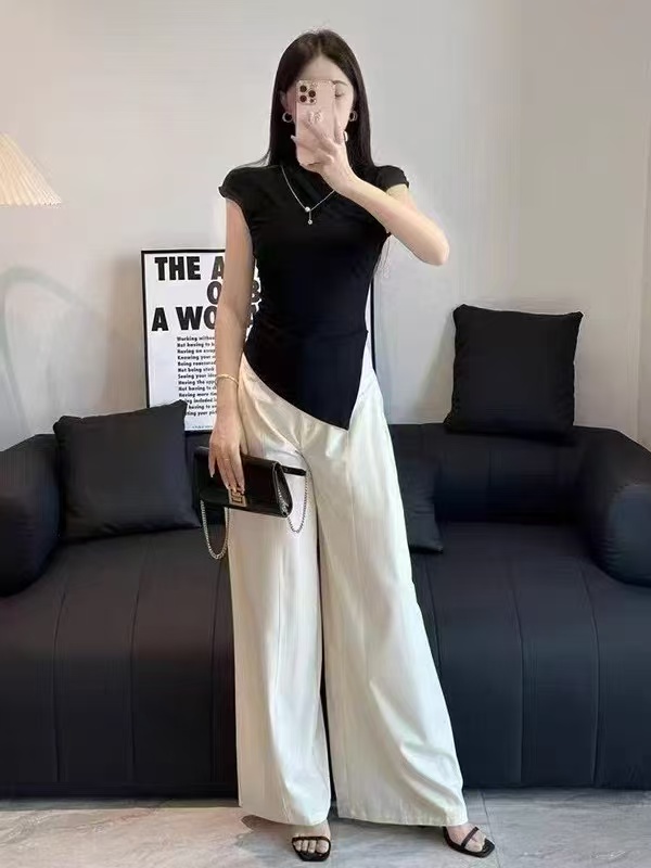 【01-200】显瘦ins印花女新款百搭夏季修身时尚设计感女短袖T恤