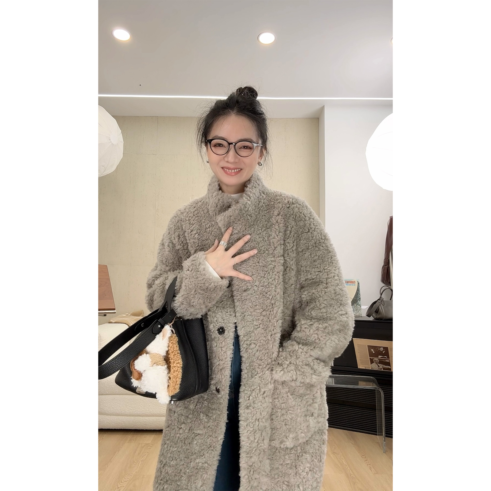 苏安家｜“大考拉” 厚实保暖加长宽松版更慵懒全绵羊毛外套（干洗）