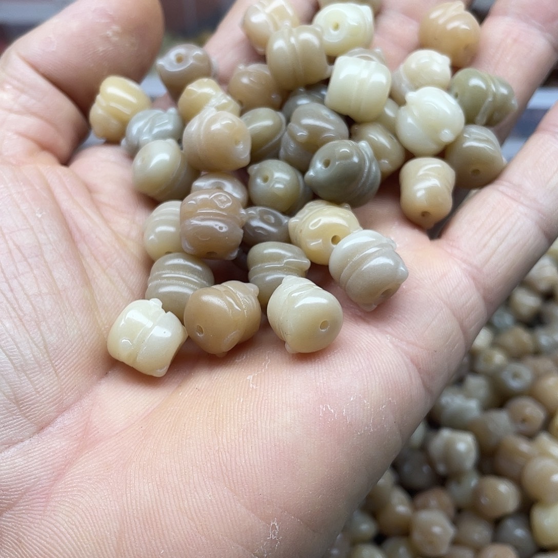 吊坠白玉菩提12招财猫50颗