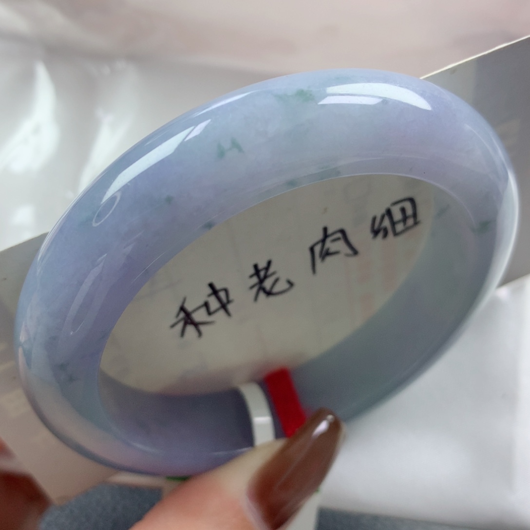 未镶嵌手镯翡翠莫奈花园见光不失色正圈52