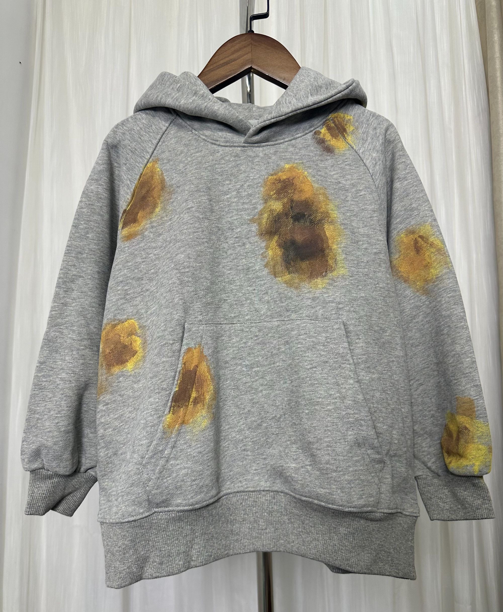 卫衣男童女童印花灰色常规款休闲风秋季女童宽松冬季加绒款