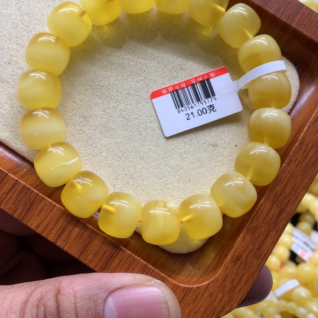 蜜蜡手链未镶嵌海**饭蜜蜡