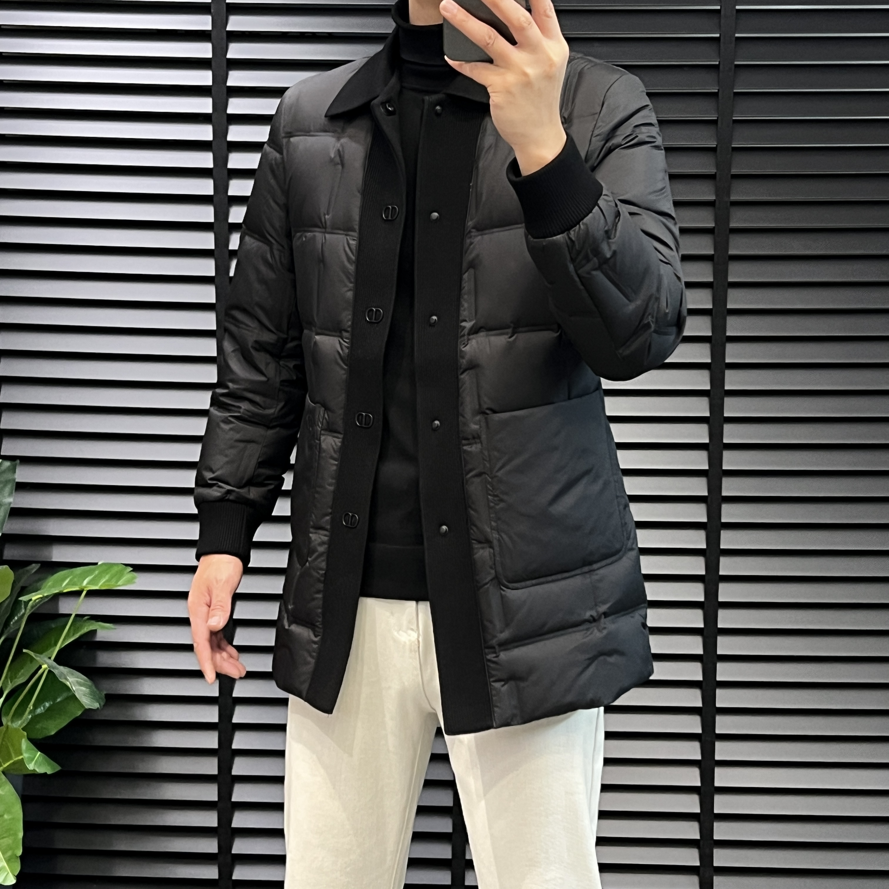 冬季男士轻奢高端白鸭绒翻领中长款加厚保暖时尚休闲羽绒服外套