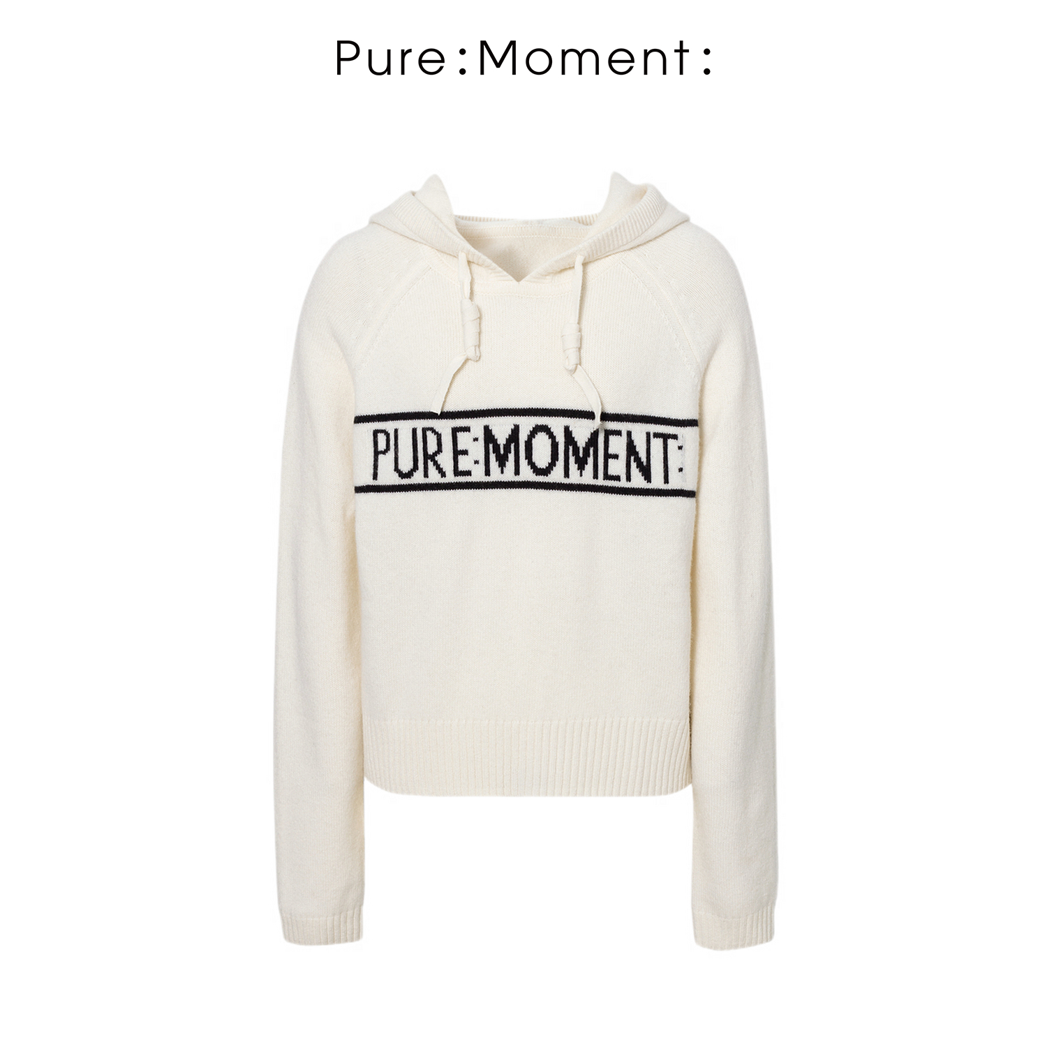 小麦檬Pure:Moment:秋冬连帽字母印花基础套头毛衣针织4EA132961