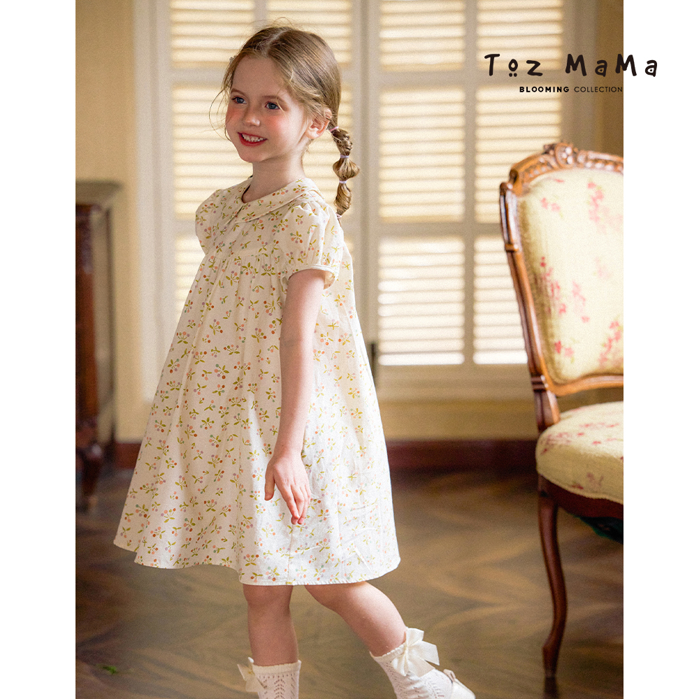 Toz Girls豆几妈3/20小樱桃满印连衣裙女童公主裙宝宝春夏季裙子