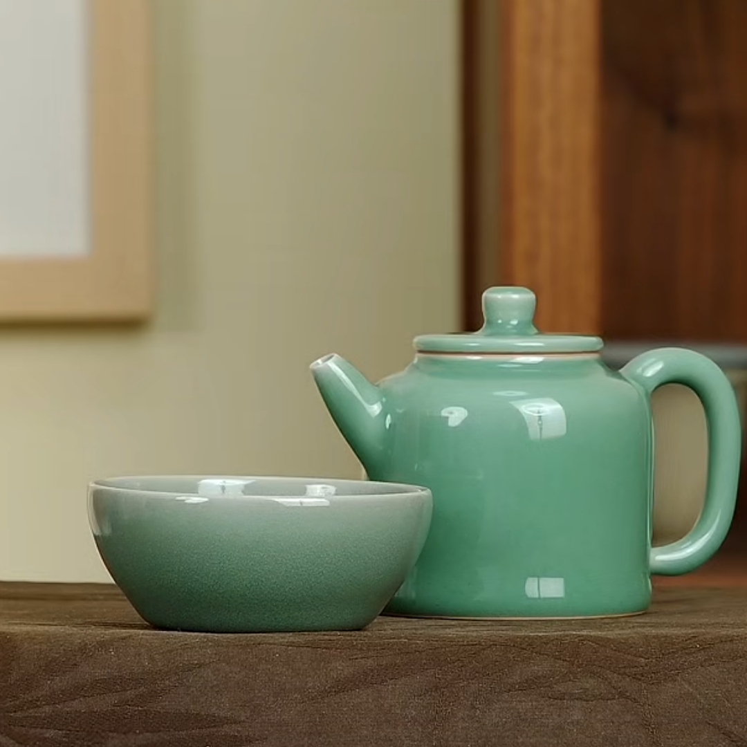 梅子青支丁钵杯童博闻高档纯手工中式全手工复古