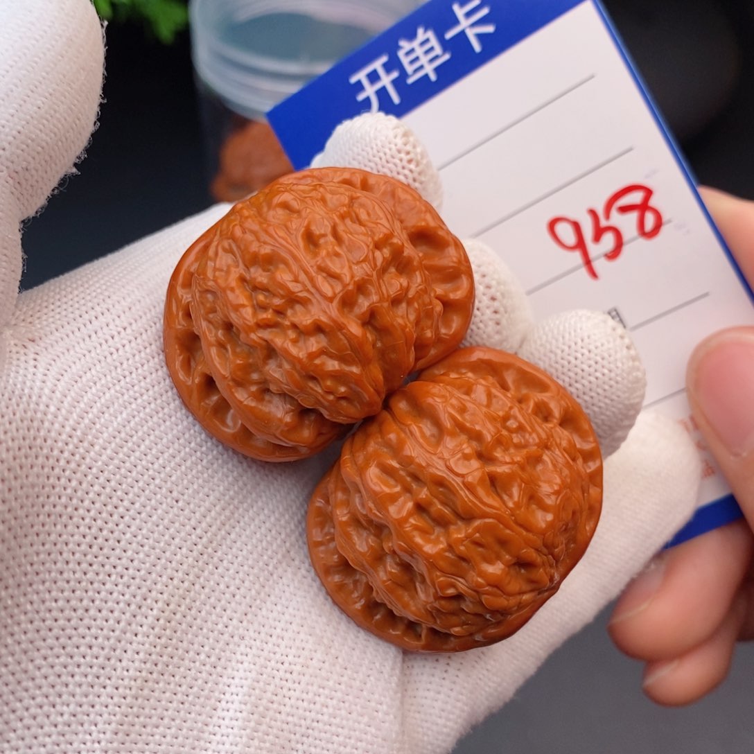 文玩核桃把件38球白938