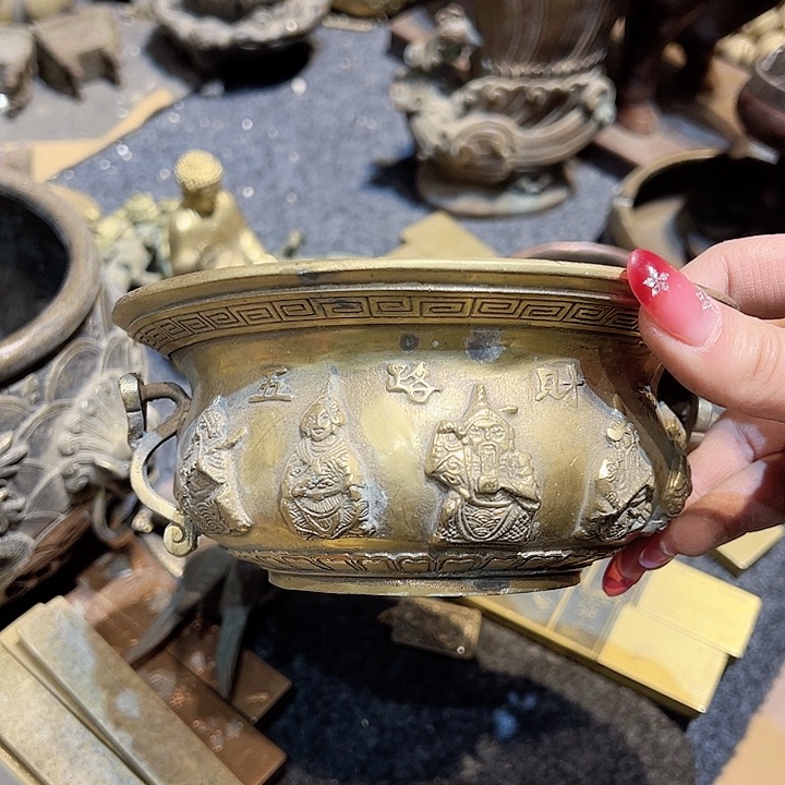 老*黄铜摆件工艺品，