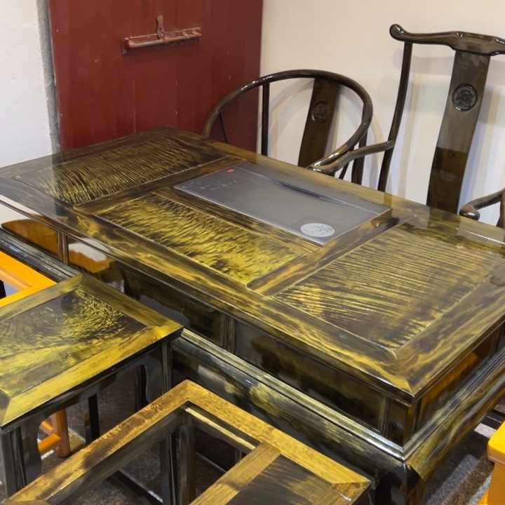 竹M*l金丝楠木泡茶桌7件套