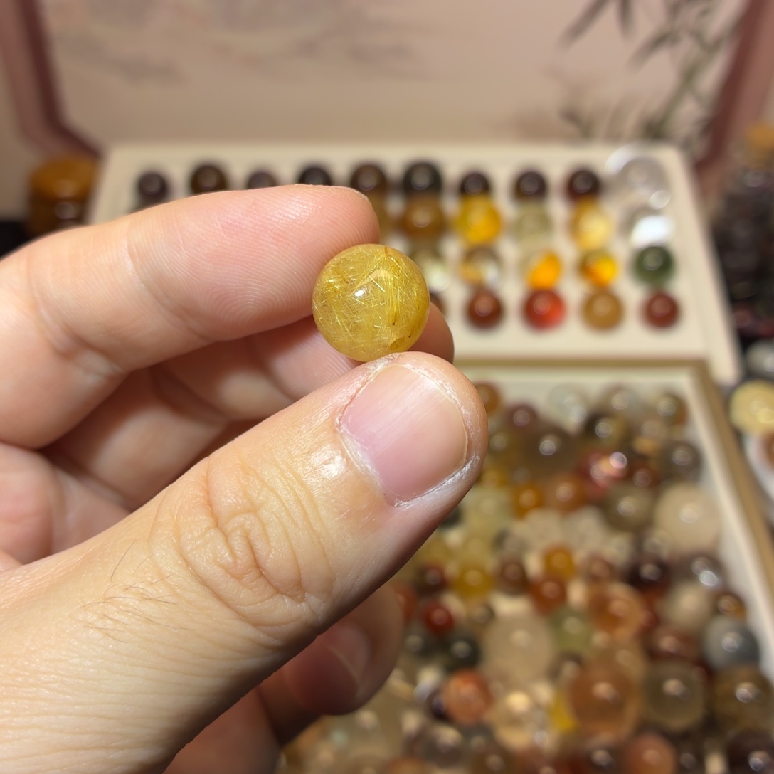 珠宝半成品水晶未镶嵌12金发晶