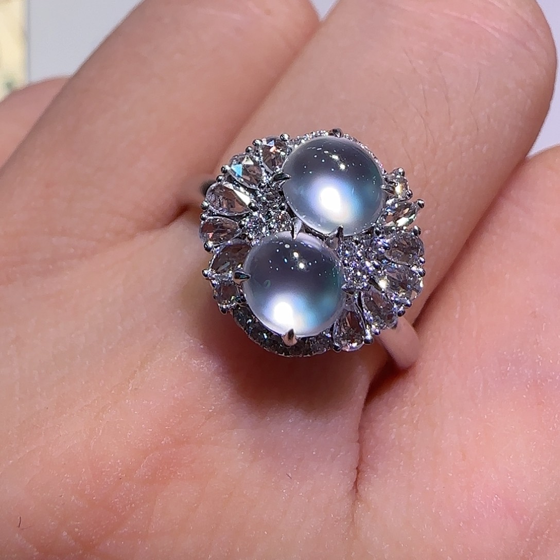 翡翠戒指18K金镶嵌戒指