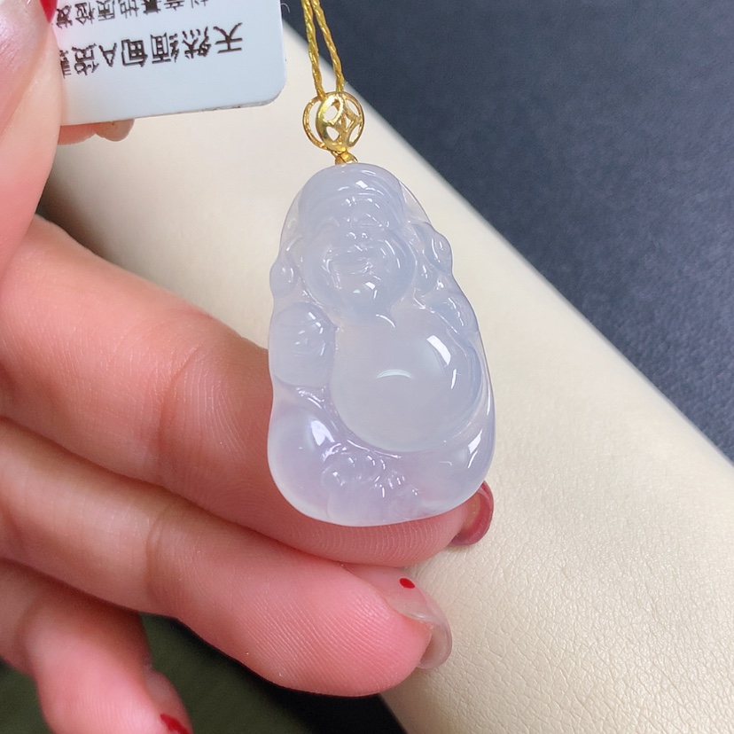 【闪购商品】翡翠颈饰18K金镶嵌财神