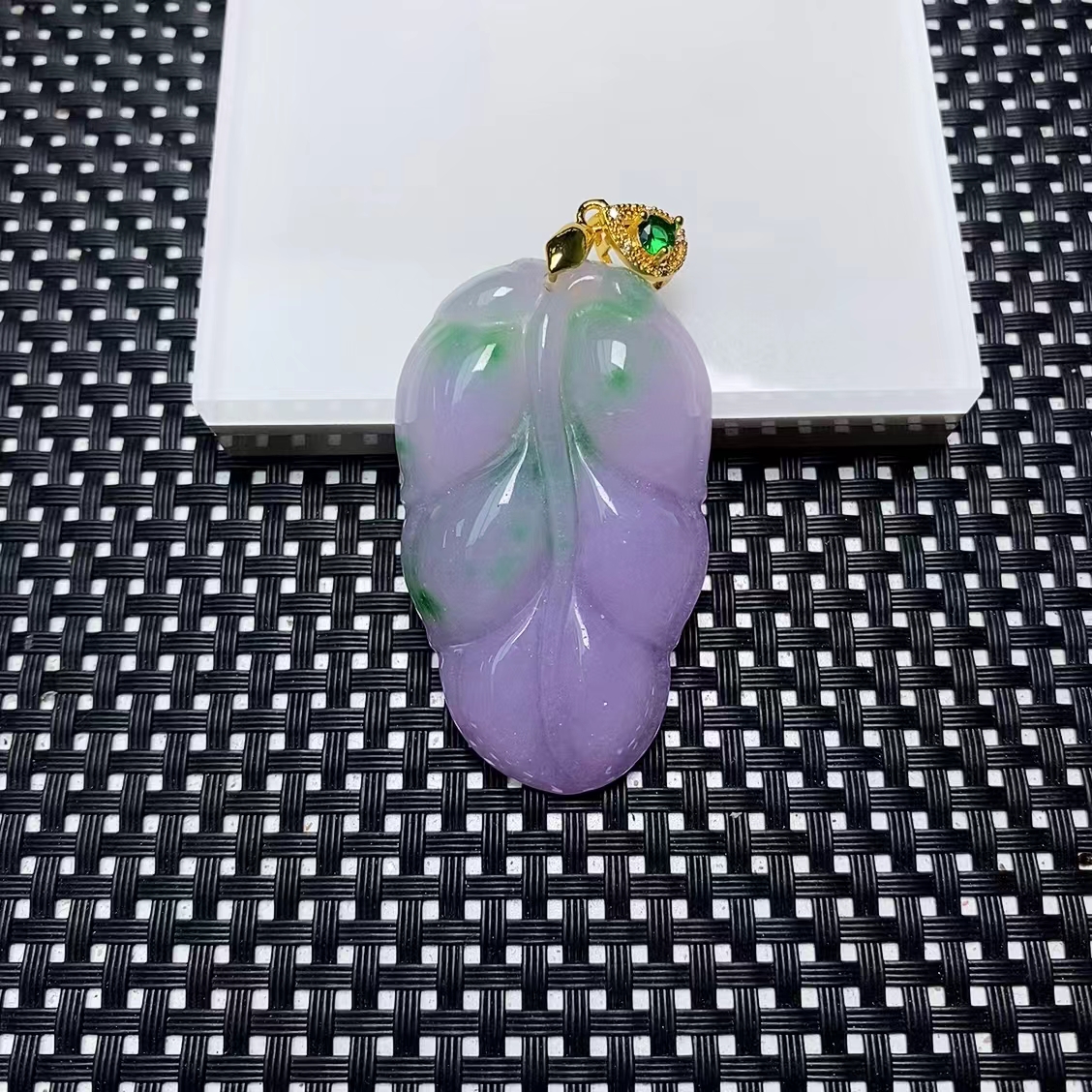 [石矿]A616冰春采叶子吊坠