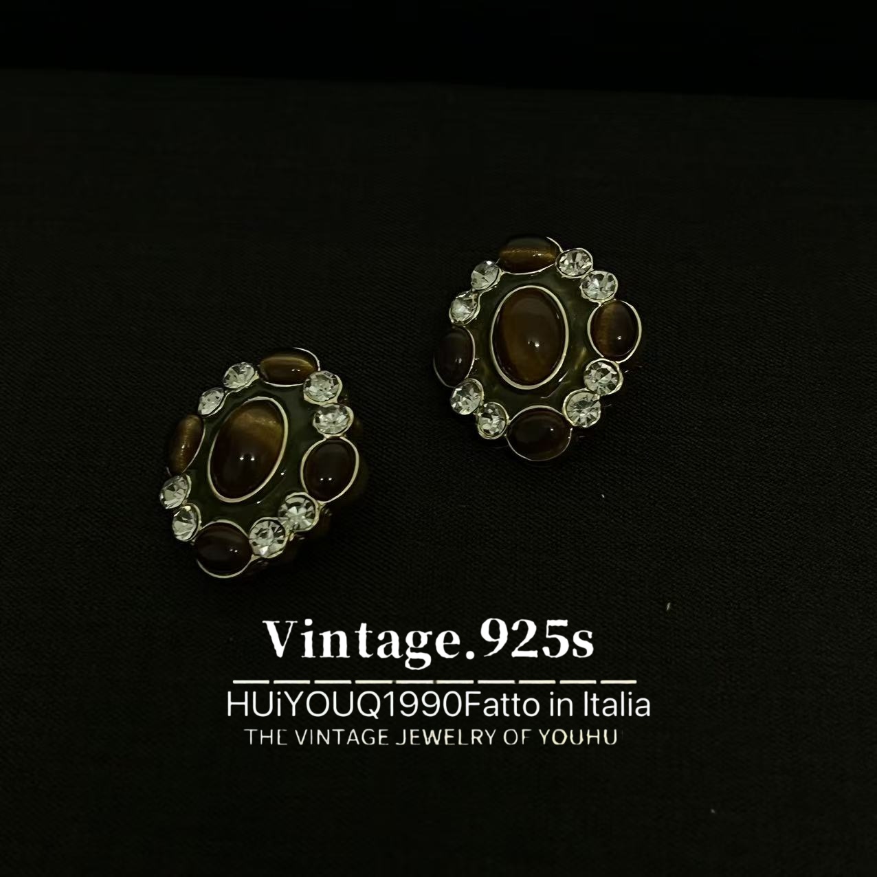 铜合金树脂耳饰 铜合金925银针耳饰 112繁花巴比伦