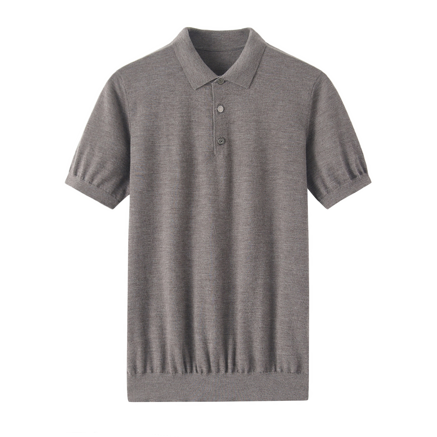 东璞男士精纺纯山羊绒polo领薄款毛衣