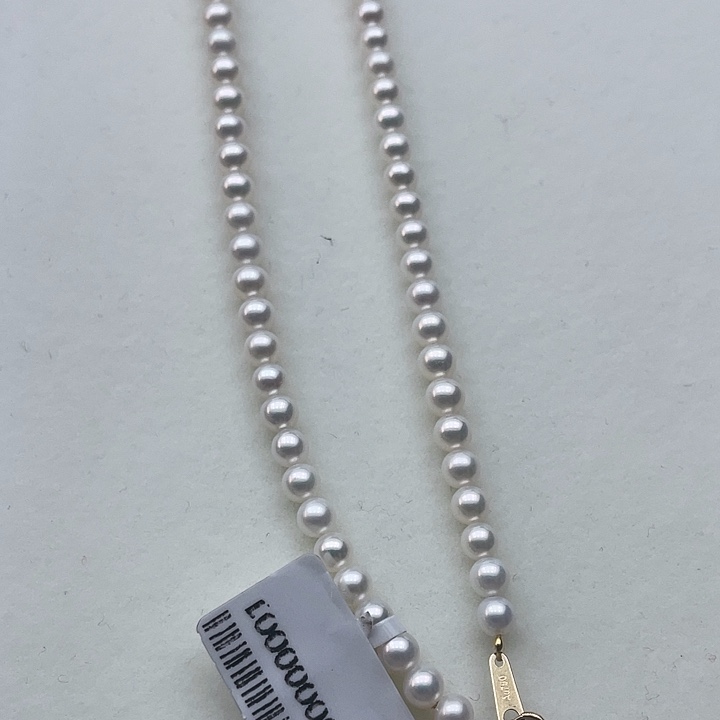 淡水珍珠颈饰18K金镶嵌卡4➕高品极光白炫彩