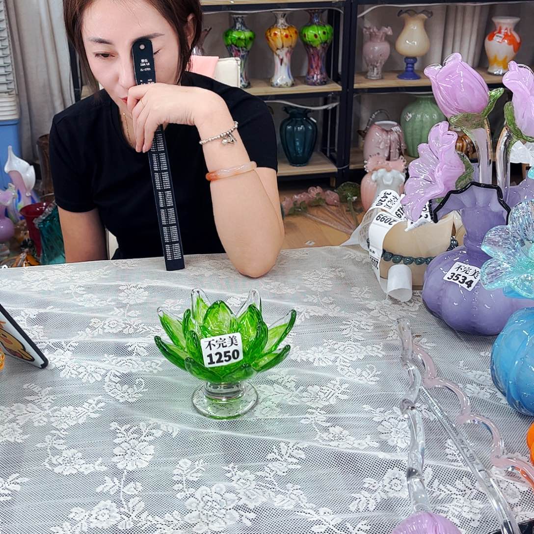 1250莲花 家悦琉璃工艺品不完美