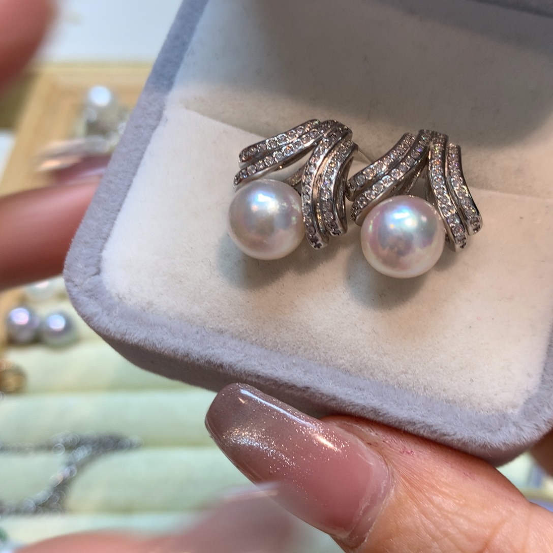 海水珍珠耳饰未镶嵌