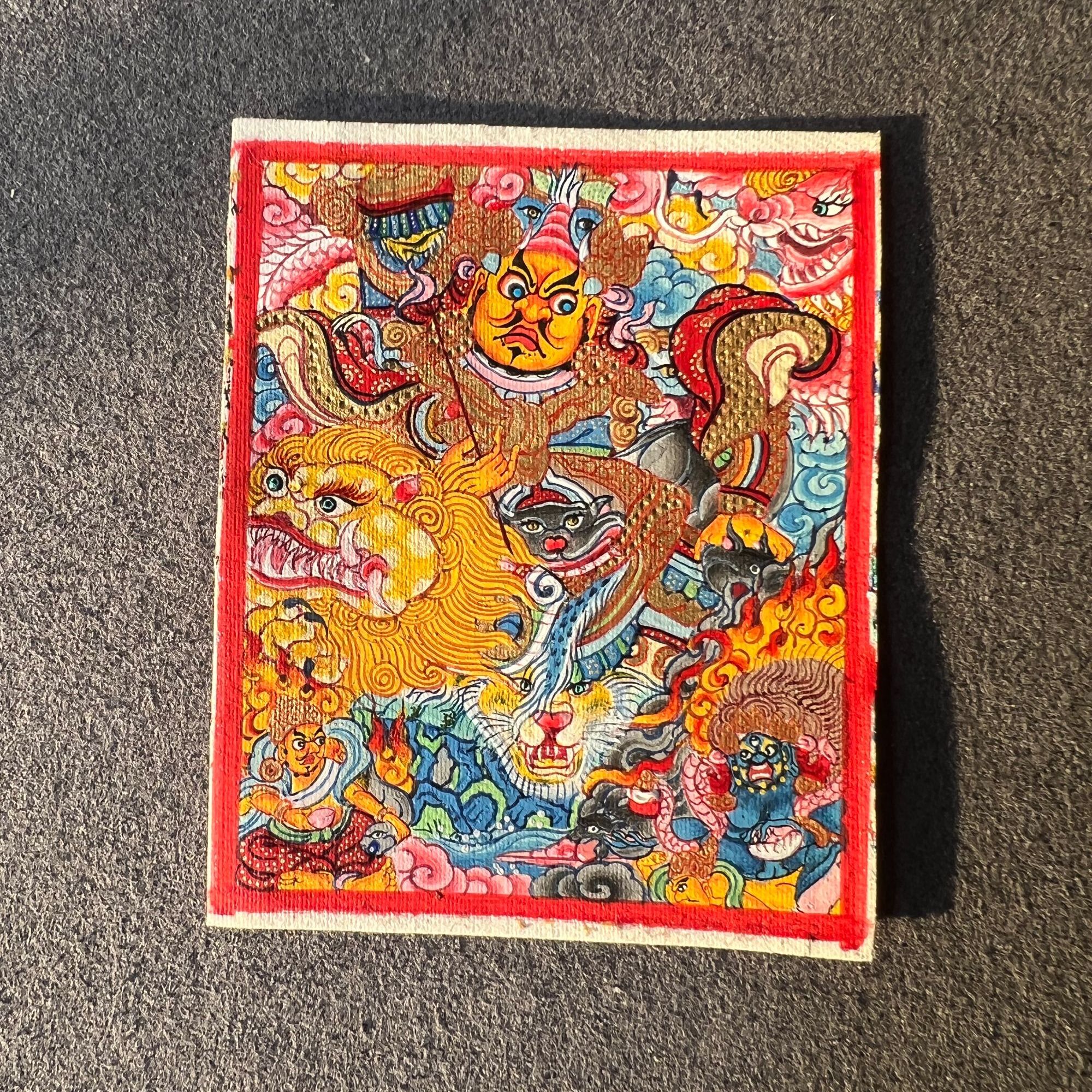 热贡纯手绘唐卡 财宝天 满工满画 细节满满 画风细腻刻画传神