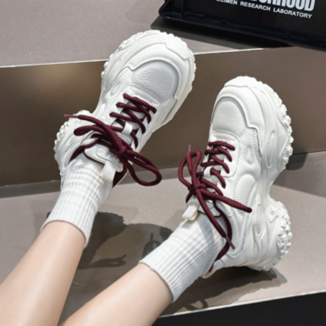 雪芭妮2025春季新品厚底老爹鞋女百搭轮胎榴莲底小个子休闲运动鞋