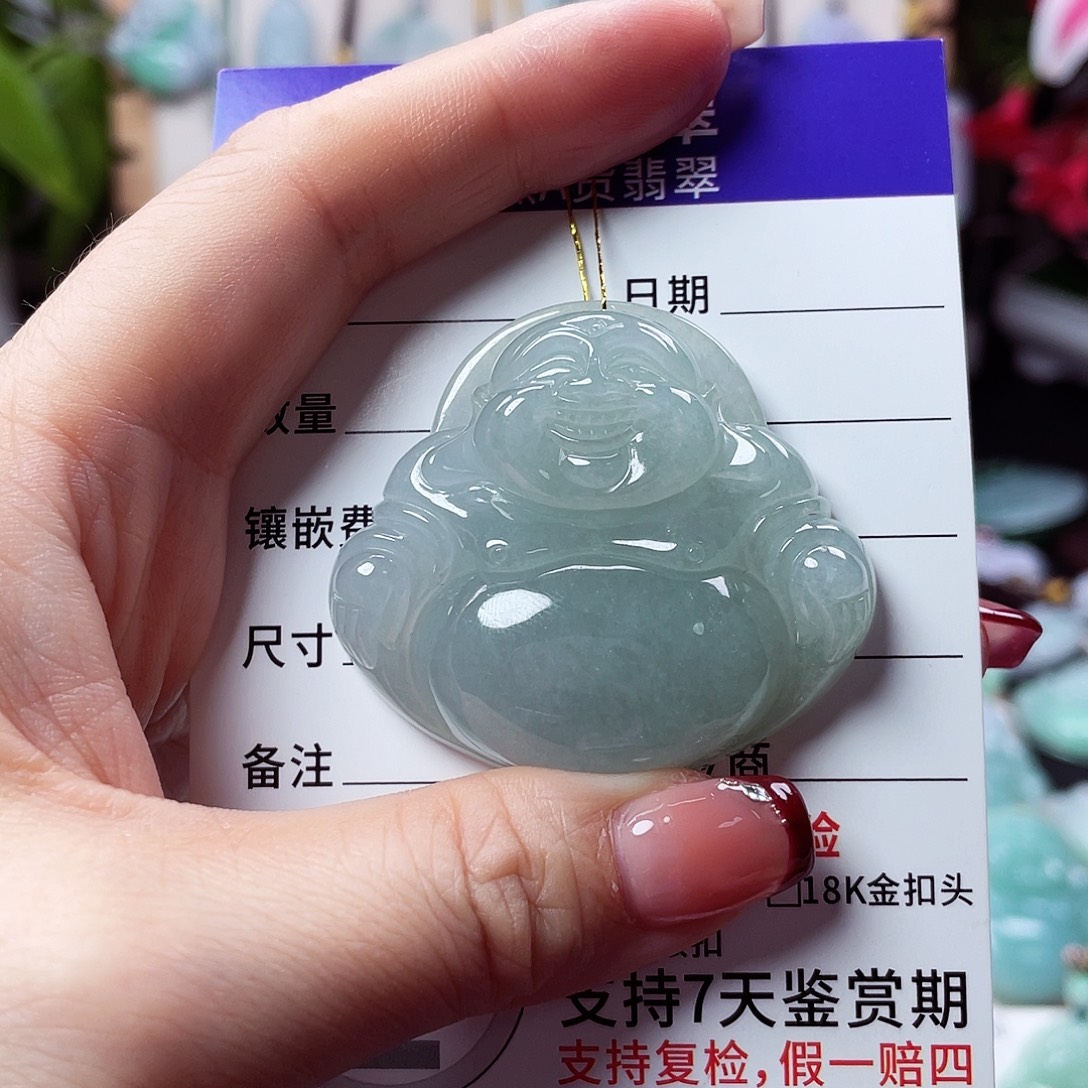 翡翠未镶嵌颈饰佛公07