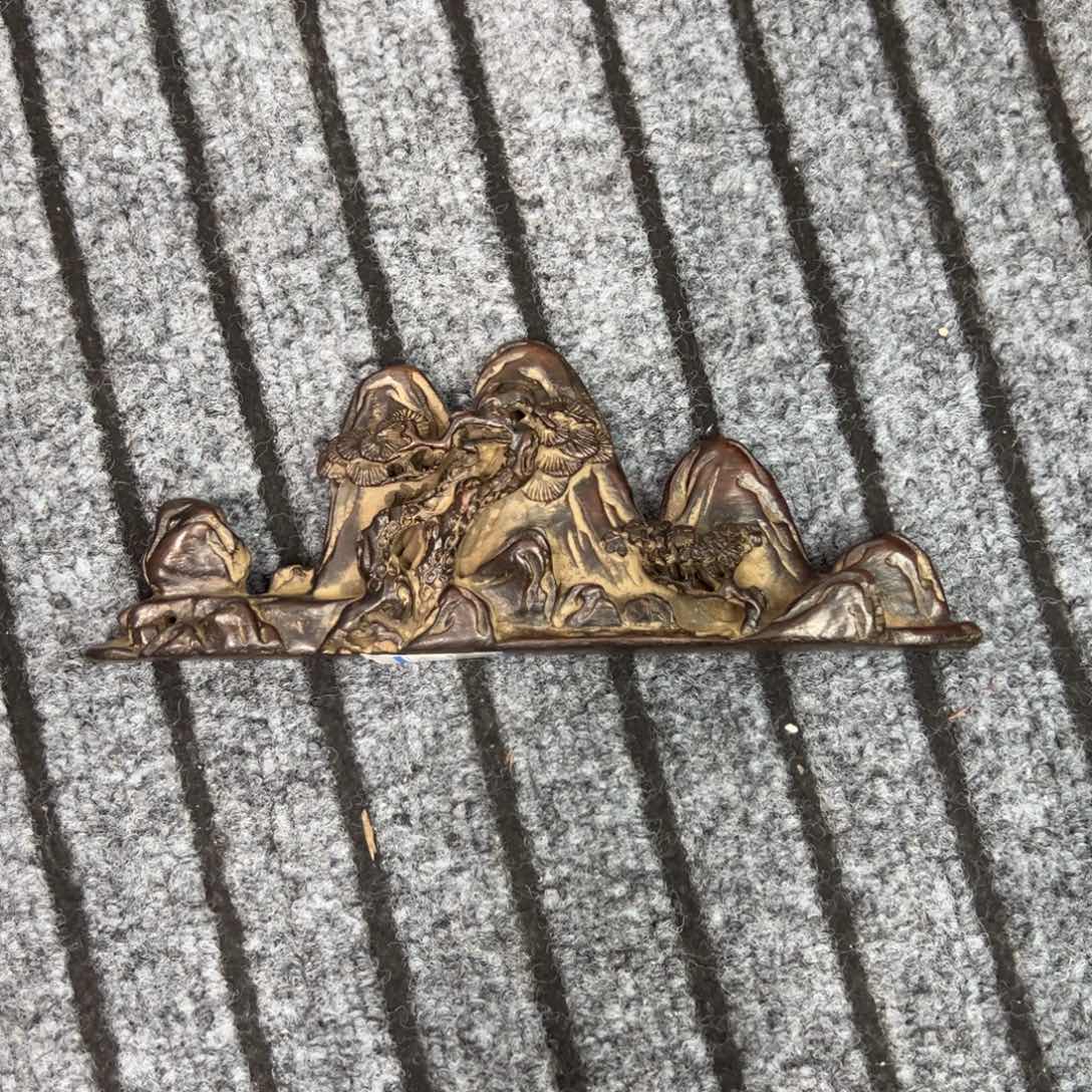 小***标紫檀木手工雕刻笔架