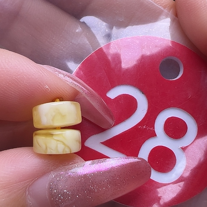 未镶嵌蜜蜡裸石8mm精工隔片