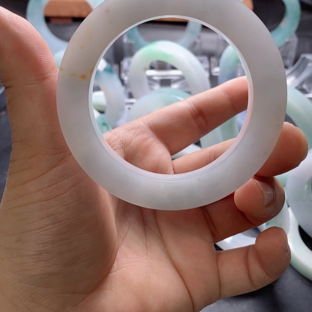 定制翡翠圆条54-55手镯未镶嵌