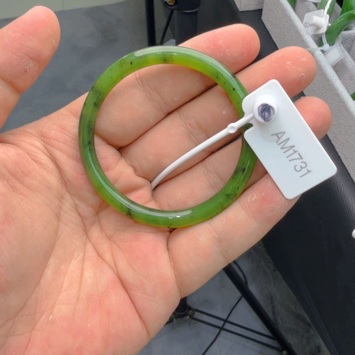 和田玉（碧玉）手镯未镶嵌烈**子53