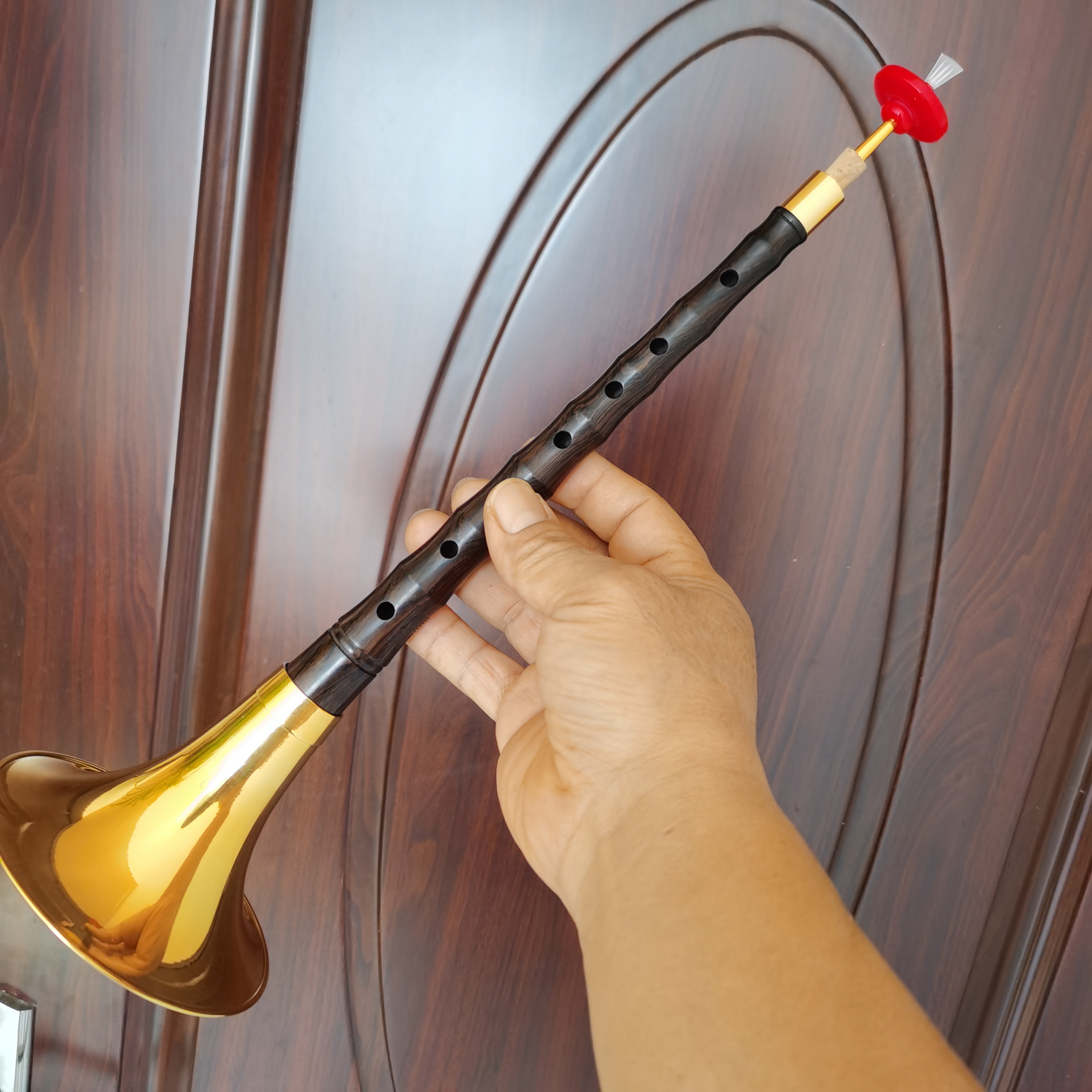 专业演奏级紫光檀唢呐全套送教学视频和书还有唢呐包及精修哨片