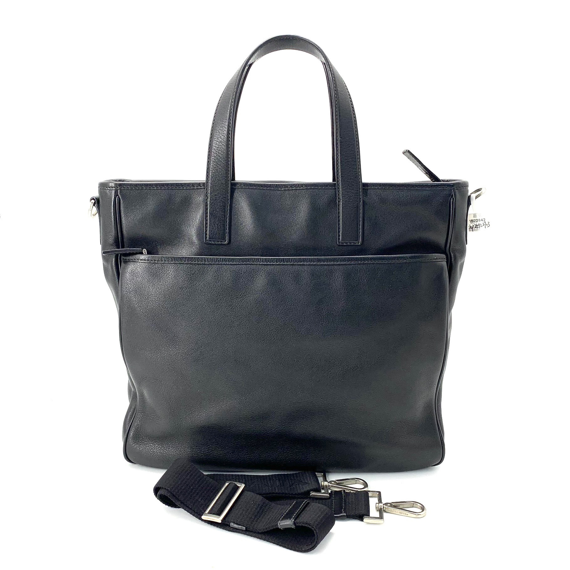 95新 Prada/普拉达 黑色全皮三角标手提包 尺寸34/32 男士