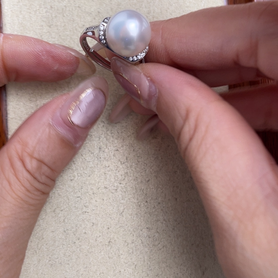 海水珍珠戒指银S925镶嵌