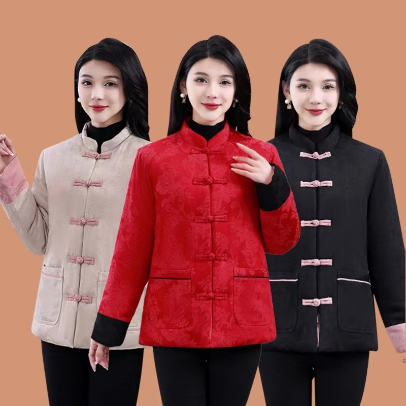 100%新疆长绒棉花棉袄2025过年喜庆衣服手工复古盘扣棉衣中式棉服