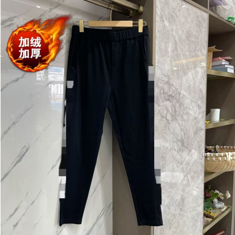 PWD32474（现货仅裤子）冬季新款高腰显瘦加绒加厚小黑裤【裤长100】