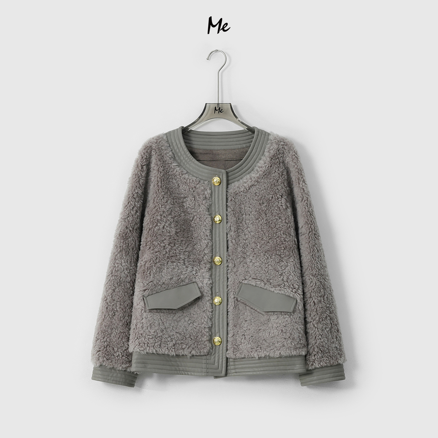 ME【里斯本】100绵羊毛初剪澳毛奢牌感时尚百搭毛毛外套MESA6005