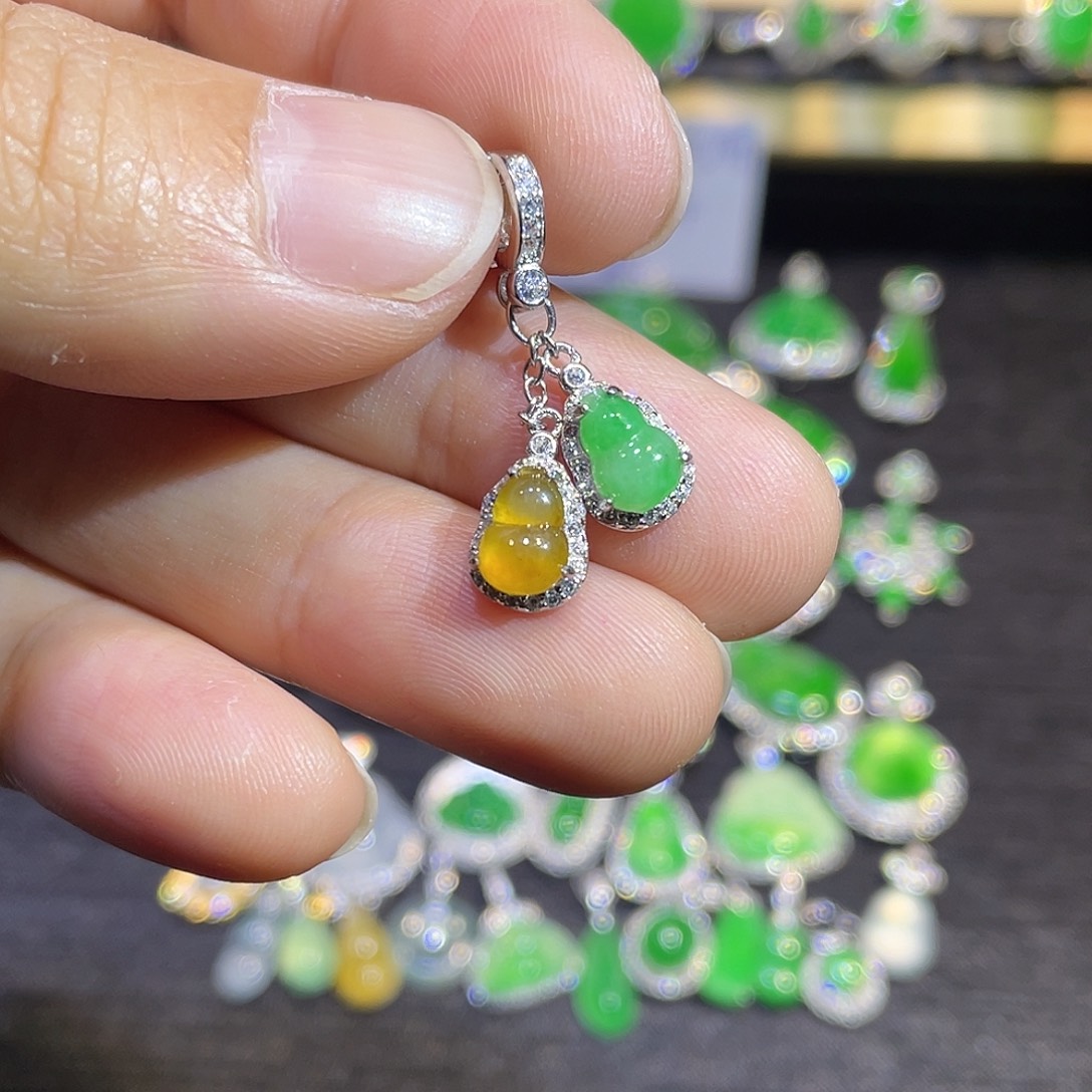 翡翠银S925镶嵌吊坠(不含链)