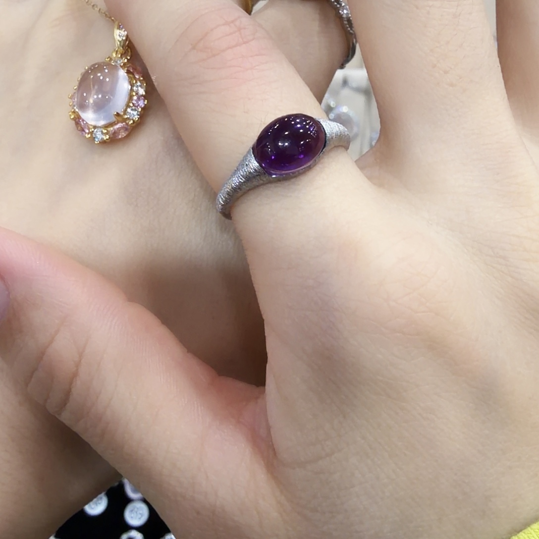 ˶***˶戒指紫晶银S925镶嵌